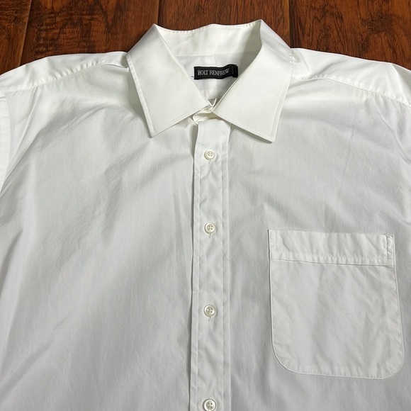 Men's Holt Renfrew Long Sleeve White Button Down Shirt with cuffs - Picture 2 of 6